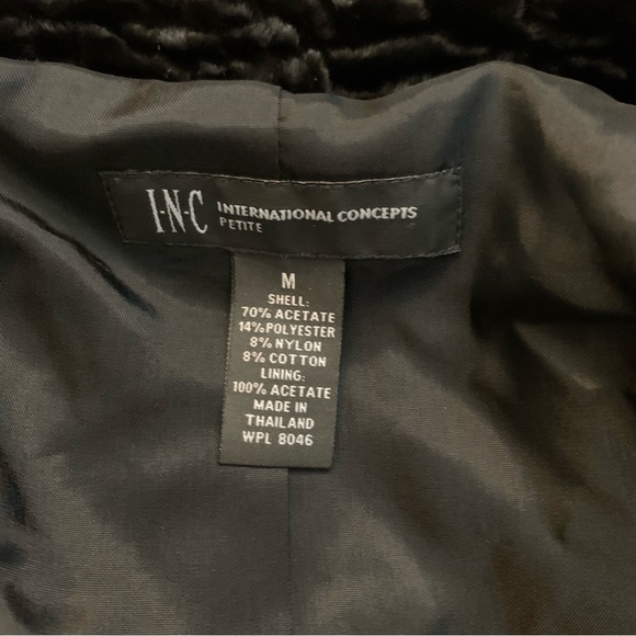 INC Black Petite Button Up Coat - Picture 7 of 9